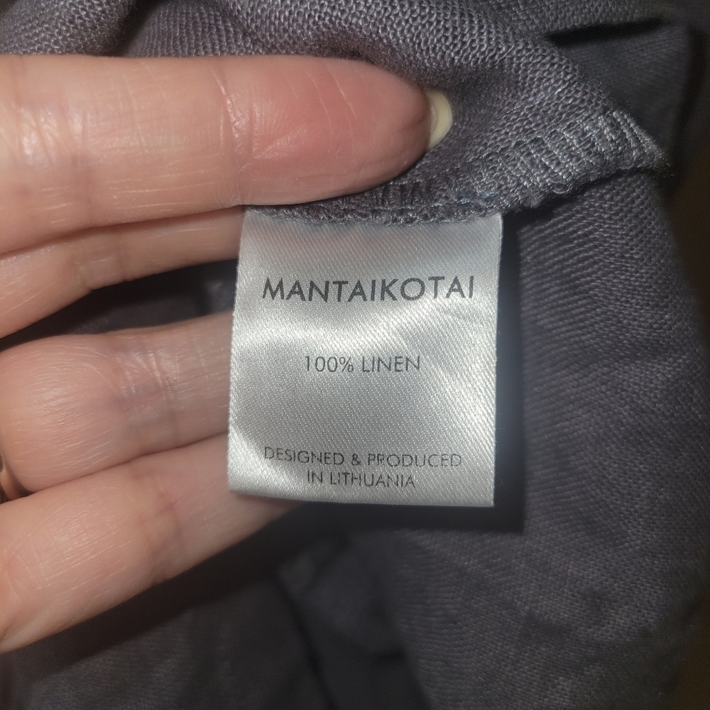 Mantaikotai Abu Dhabi Linen High waisted shorts gray grey size small - Picture 2 of 8